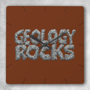 Horloge Carrée Géologie Rocks - Earth Science Pun