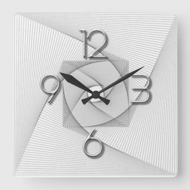 Horloge Carrée Géométrique moderne (Recto)