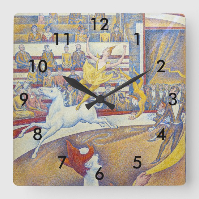 Horloge Carrée Georges Seurat - Le Cirque (Recto)