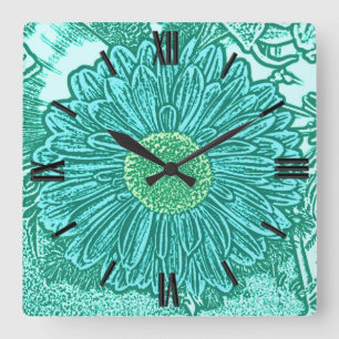 Horloge Carrée Gerbera Daisy