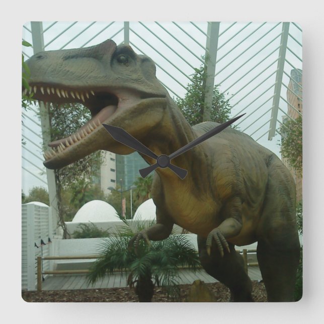Horloge Carrée Giganotosaurus Dinosaur Wall Clock (Recto)