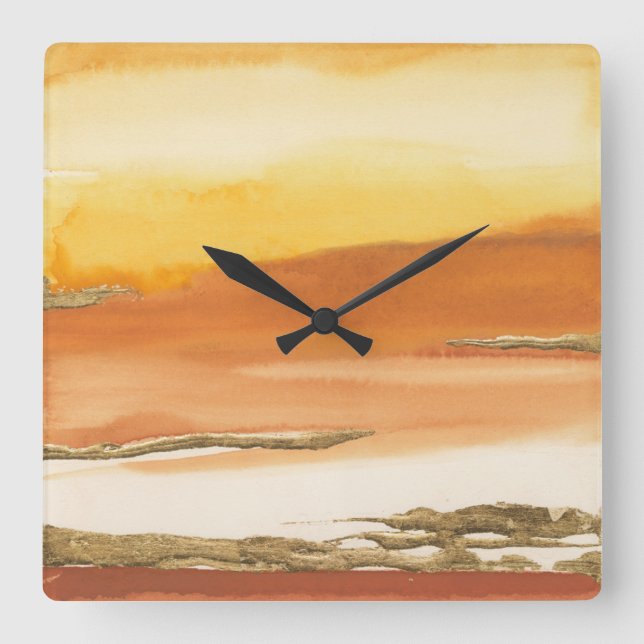 Horloge Carrée Gilded Amber I (Recto)