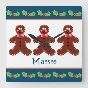 Horloge Carrée Gingerbread Man