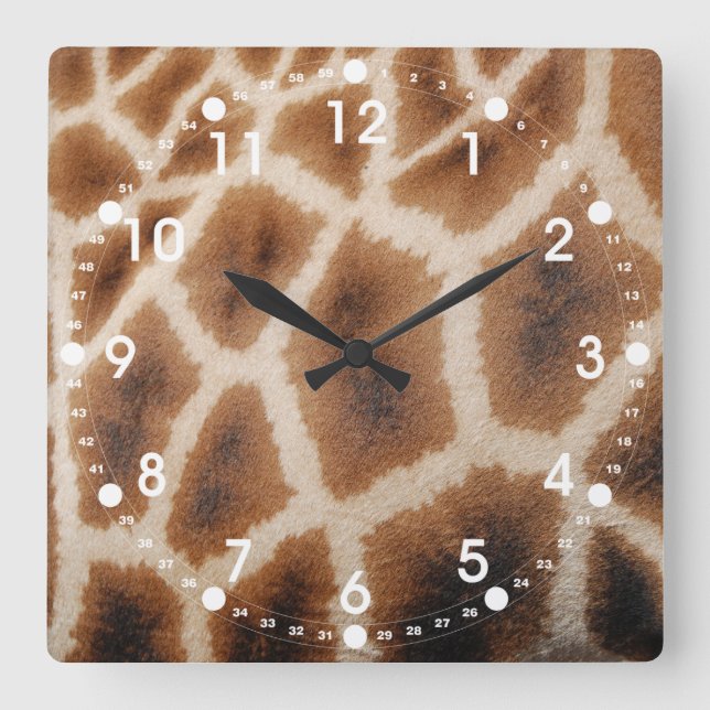 Horloge Carrée Giraffe réticulée Motif Wild Poster de animal cade (Recto)