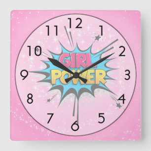 Horloge Carrée Girl Power