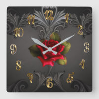 Glamour gothique Rose rouge Noir Ornemental Glam