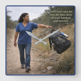 Horloge Carrée God cares for you