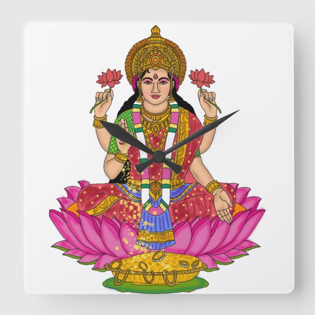 Horloge Carrée Goddess Lakshmi Clock (Recto)