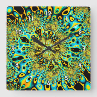 Horloge Carrée Gold Peacock Brago-Mitchell