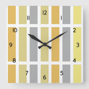 Horloge Carrée Gold Silver Bronze Metal Hues
