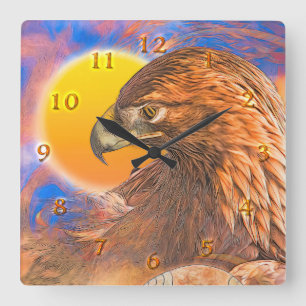 Horloge Carrée GOLDEN EagLE "Légendes"