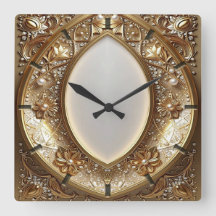 Golden Ornate Frame Wall Clock