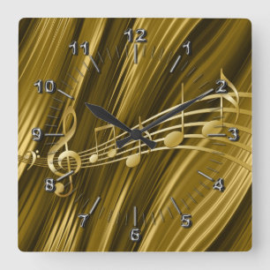 Horloge Carrée Golden violin