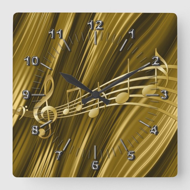 Horloge Carrée Golden violin (Recto)