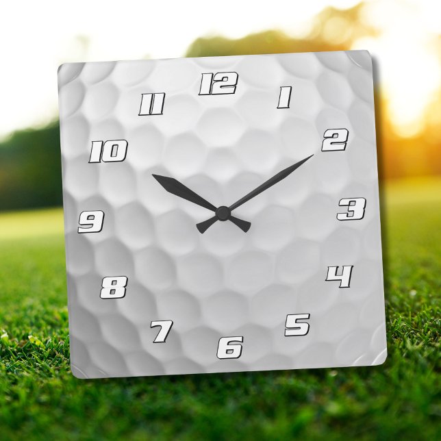 Horloge Carrée Golf Ball Dimples Texture Motif (Créateur téléchargé)