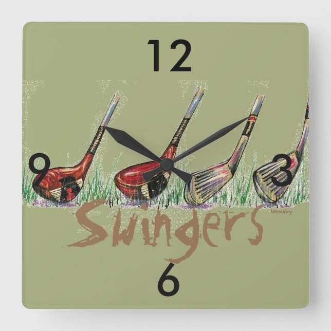 Horloge Carrée Golf clock (Recto)