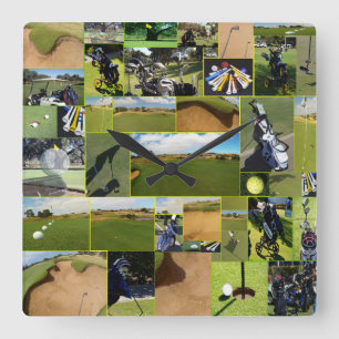 Horloge Carrée Golf Collage