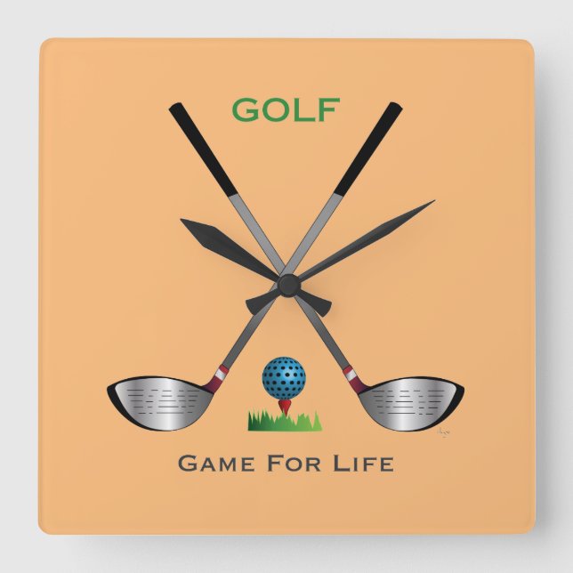 Horloge Carrée GOLF - Jeu pour la vie (Recto)