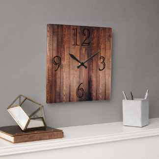 Horloge Carrée Gorgeous Dark Wood-look
