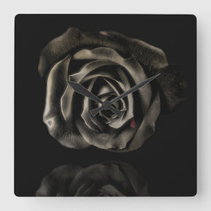 Horloge Carrée Gothic Vampire Black rose clock