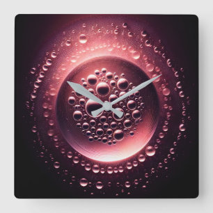 Horloge Carrée gouttelettes d'eau