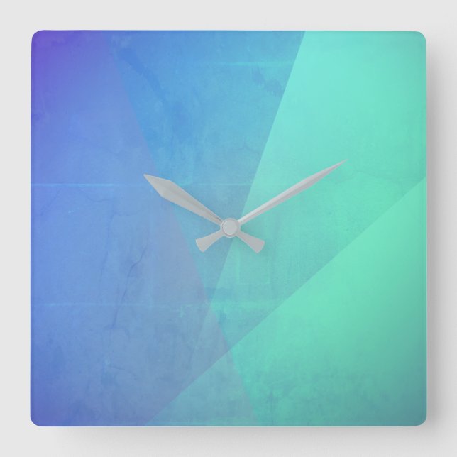Horloge Carrée Gradation Blue Aqua & Turquoise (Recto)