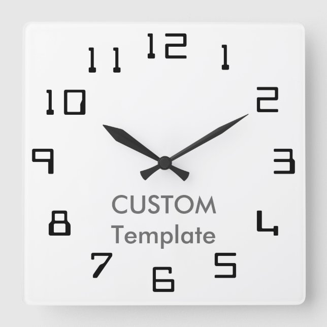 Horloge Carrée Grand 10,75" fait sur commande ORBITE carrée II (Recto)