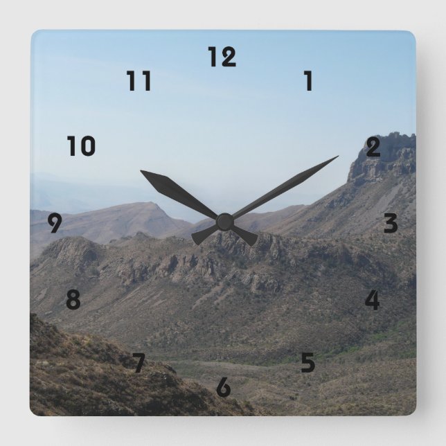 Horloge Carrée Grand Mountain View de courbure (Recto)