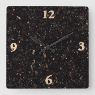 Horloge Carrée Granit noir