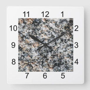 Horloge Carrée Granit - Roche dure