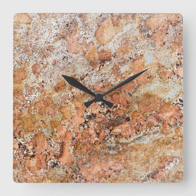 Horloge Carrée Granite Stone Pattern (Recto)