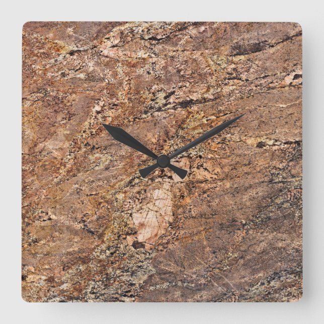 Horloge Carrée Granite Stone Pattern (Recto)