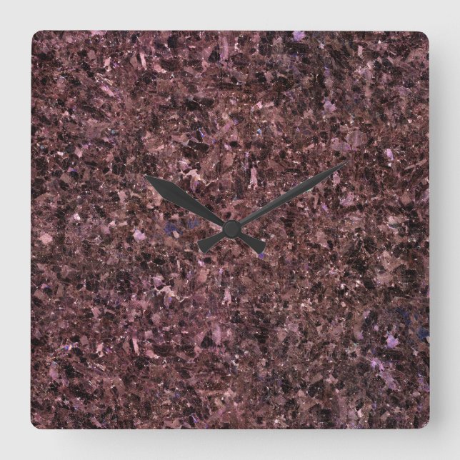 Horloge Carrée Granite Stone Pattern (Recto)