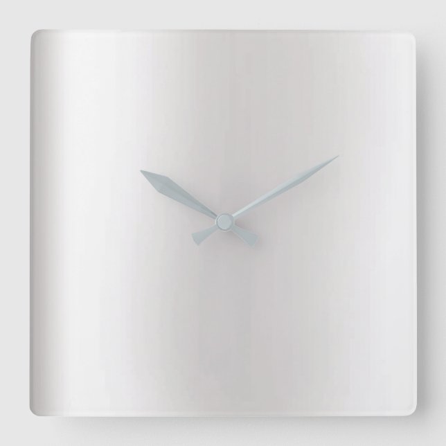Horloge Carrée Graphique gris vip minimal en argent métallique (Recto)