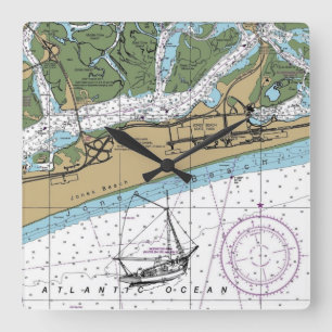 Horloge Carrée Graphique NY de Jones Beach Island