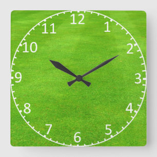 Horloge Carrée Grassy Lawn Background