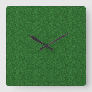 Horloge Carrée Green Paisley