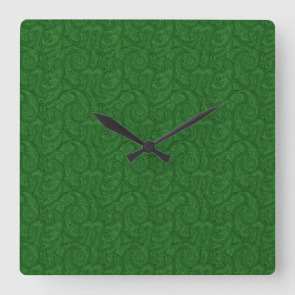 Horloge Carrée Green Paisley