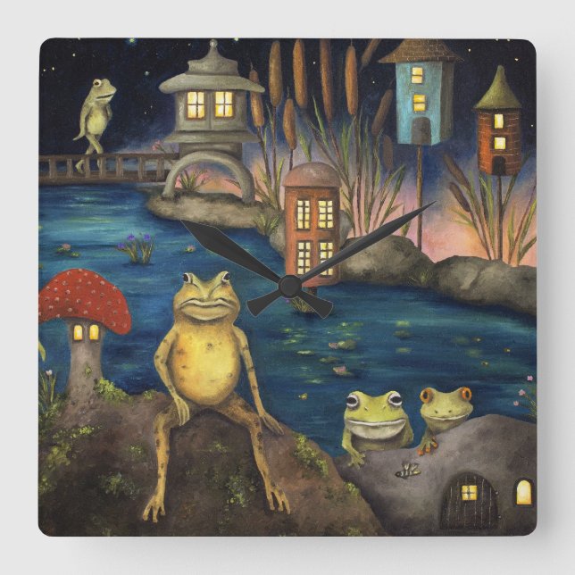 Horloge Carrée Grenouille (Recto)