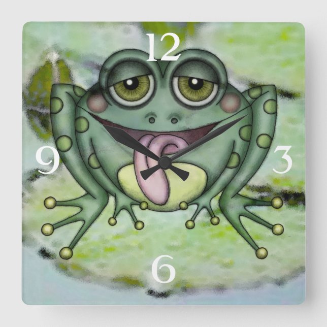 Horloge Carrée Grenouille (Recto)
