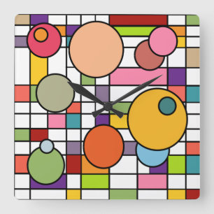 Horloge Carrée Grid de Midcentury