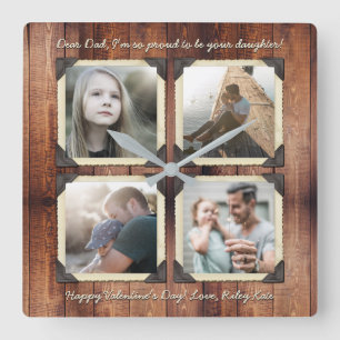 Horloge Carrée Grille photo sur Instagram personnalisé de la fill