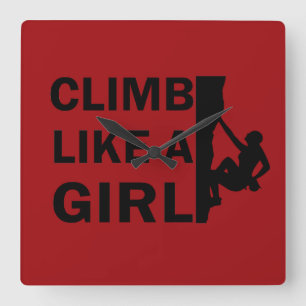 Horloge Carrée Grimper comme une femme escalade rock