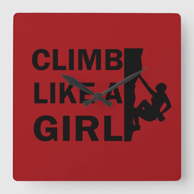 Horloge Carrée Grimper comme une femme escalade rock (Recto)