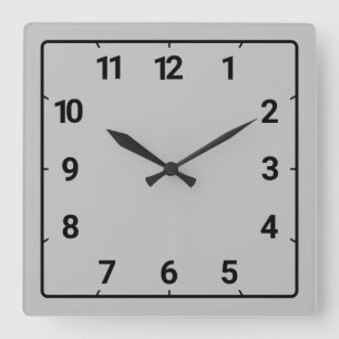 Horloge Carrée Gris