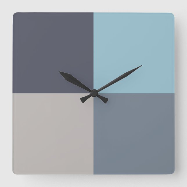 Horloge Carrée Gris bleu truite Gris Gris Graine de coton (Recto)
