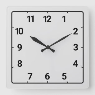 Horloge Carrée Gris Clair
