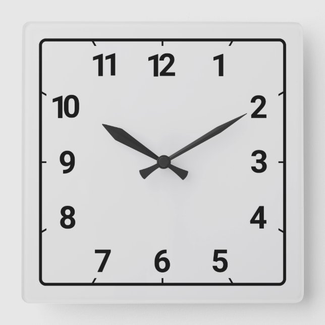 Horloge Carrée Gris Clair (Recto)