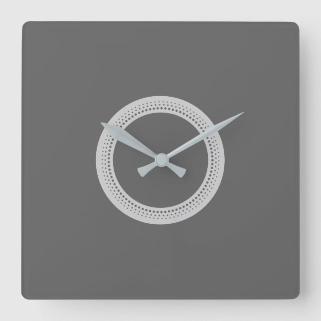 Horloge Carrée Gris foncé moderne (Recto)