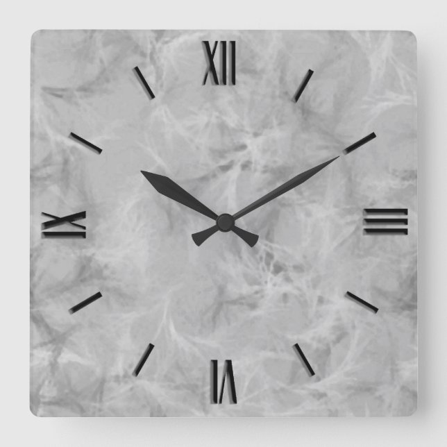Horloge Carrée Gris tendre imprimé en Gris tendre encadré (Recto)